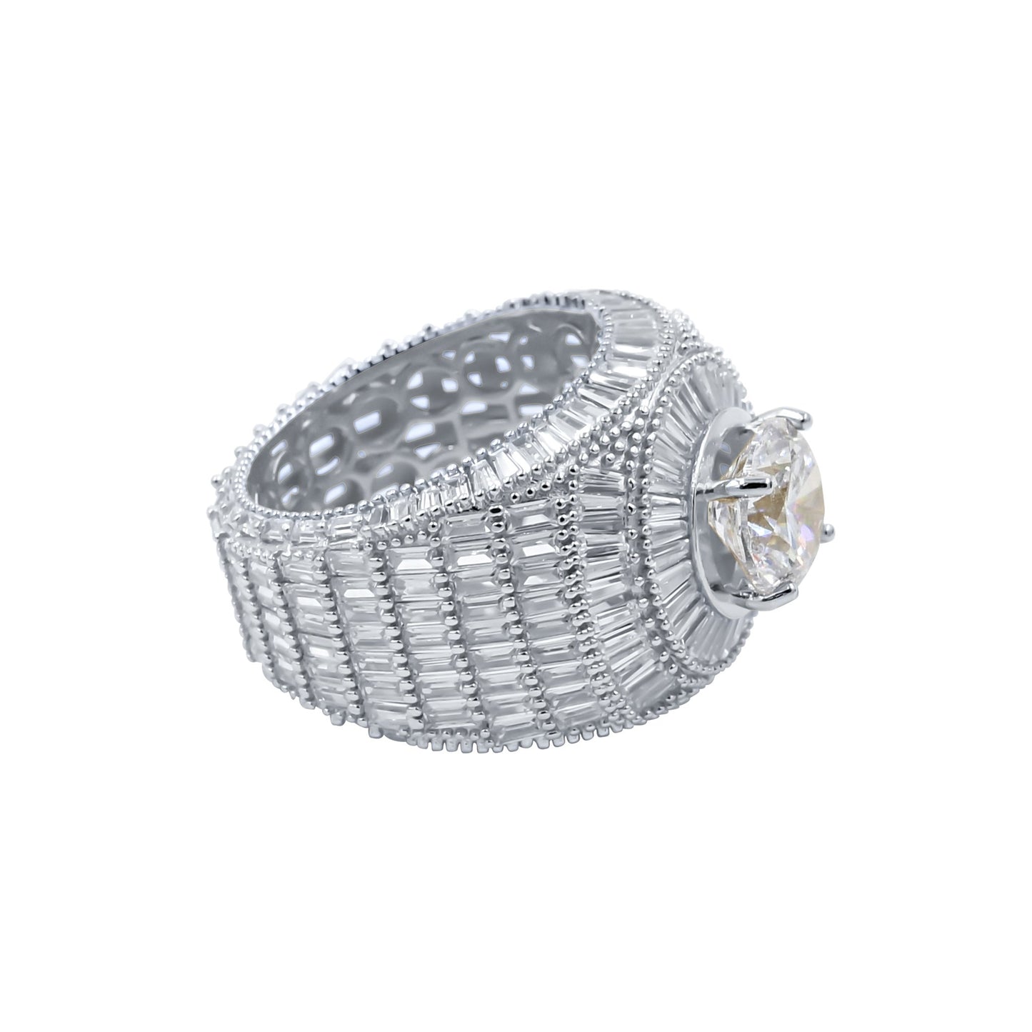 CENTER STONE RING // BAGUETTE WHITE GOLD