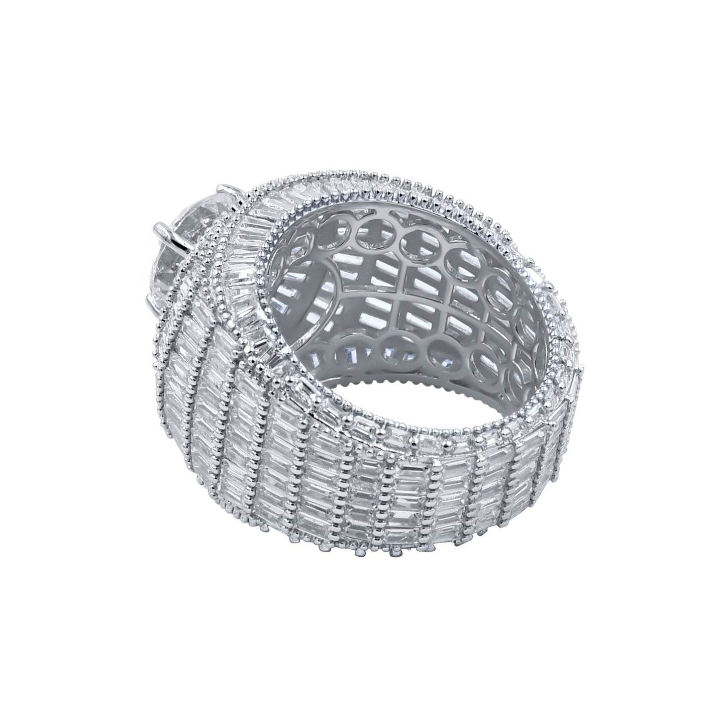 CENTER STONE RING // BAGUETTE WHITE GOLD