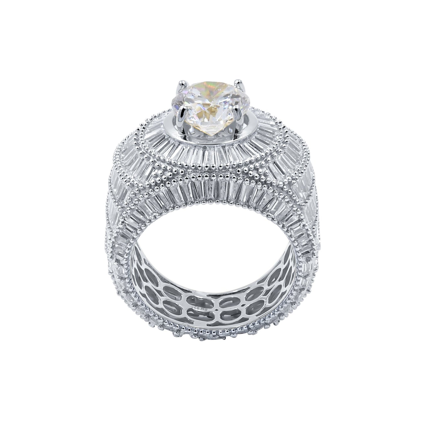 CENTER STONE RING // BAGUETTE WHITE GOLD
