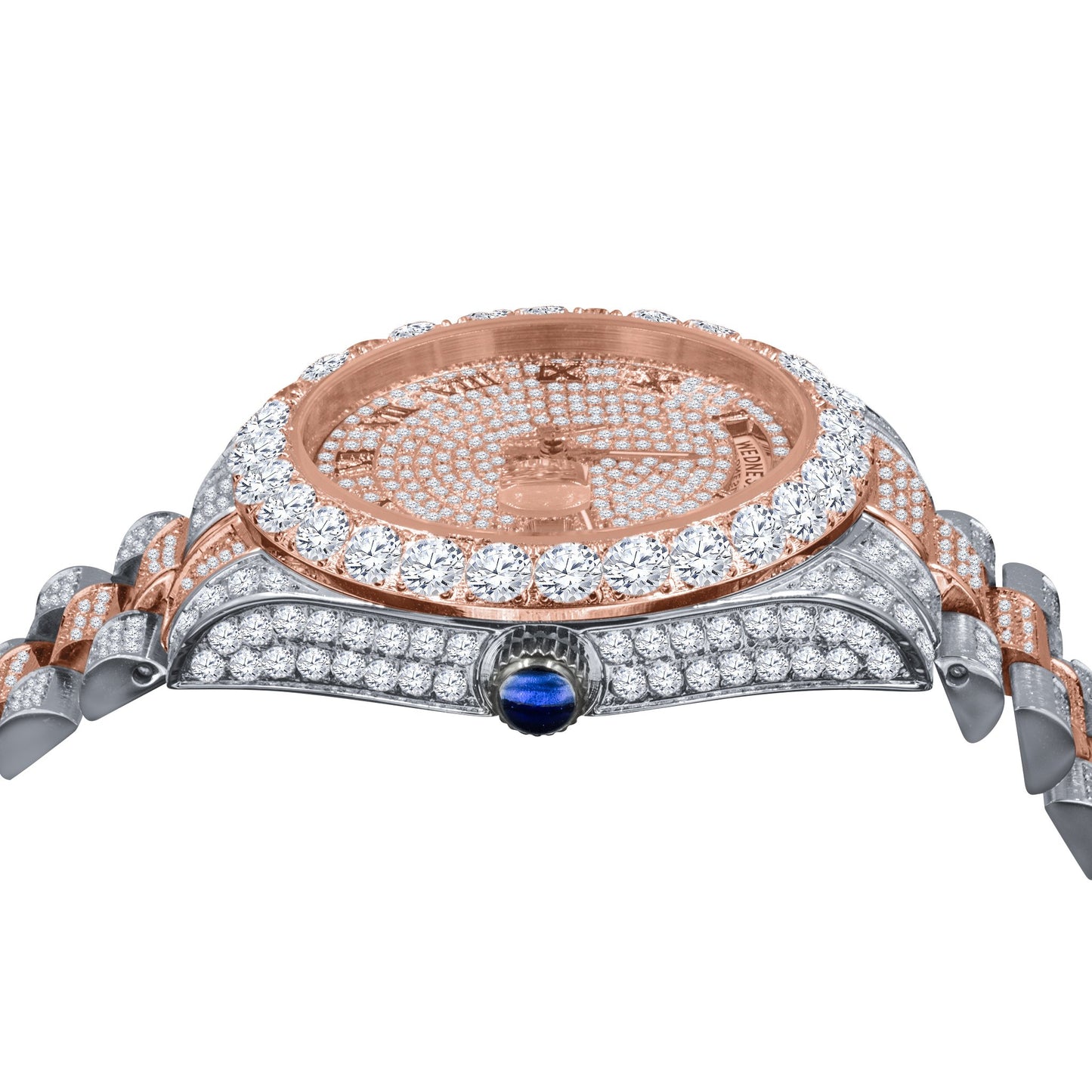 ICED OUT LOYALTY WATCH IN WHITE X ROSE GOLD