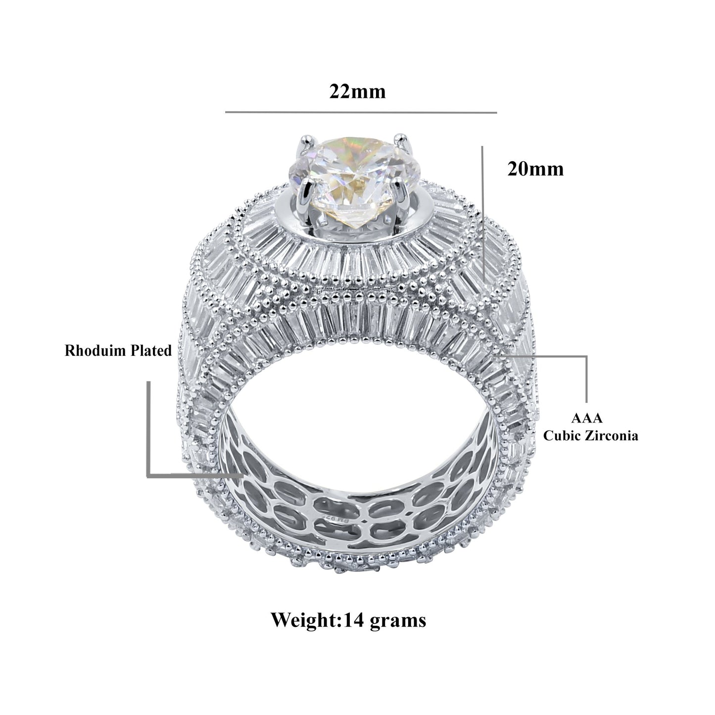 CENTER STONE RING // BAGUETTE WHITE GOLD