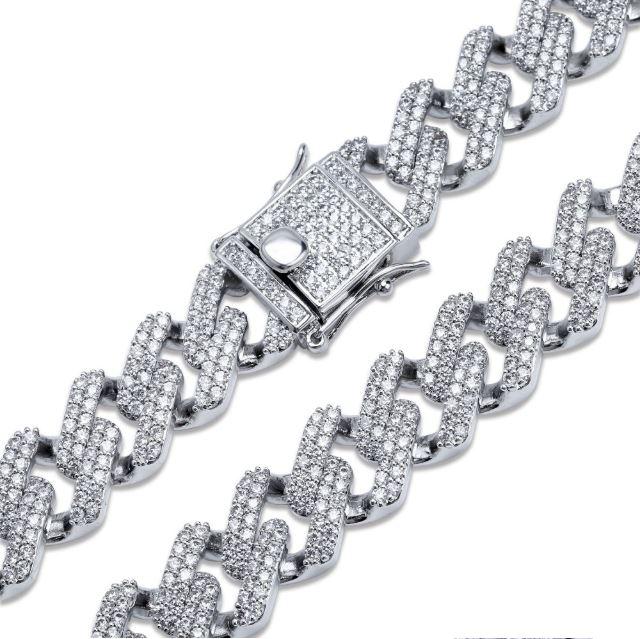 ICED OUT CUBAN CHAIN // WHITE GOLD 12MM