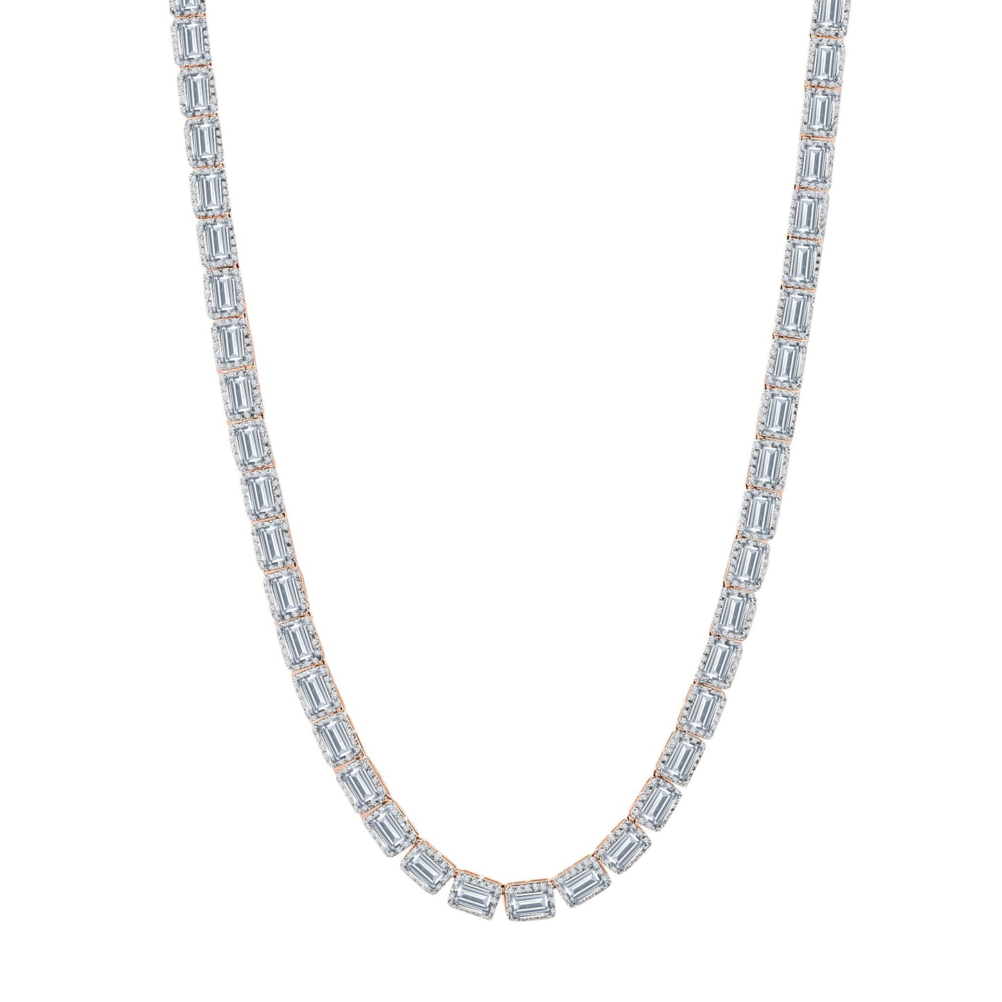 RECT CUT BAGUETTE TENNIS CHAIN // ROSE GOLD 6MM