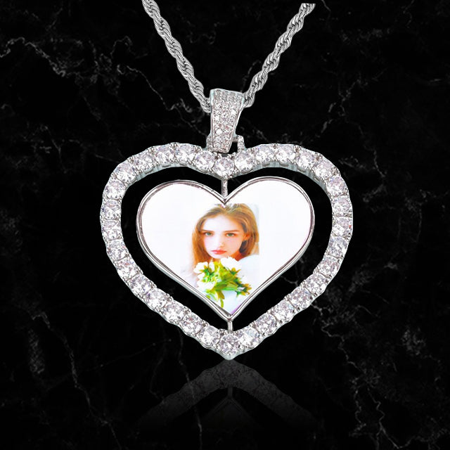CUSTOM DOUBLE-SIDED ROTATING HEART PENDANT