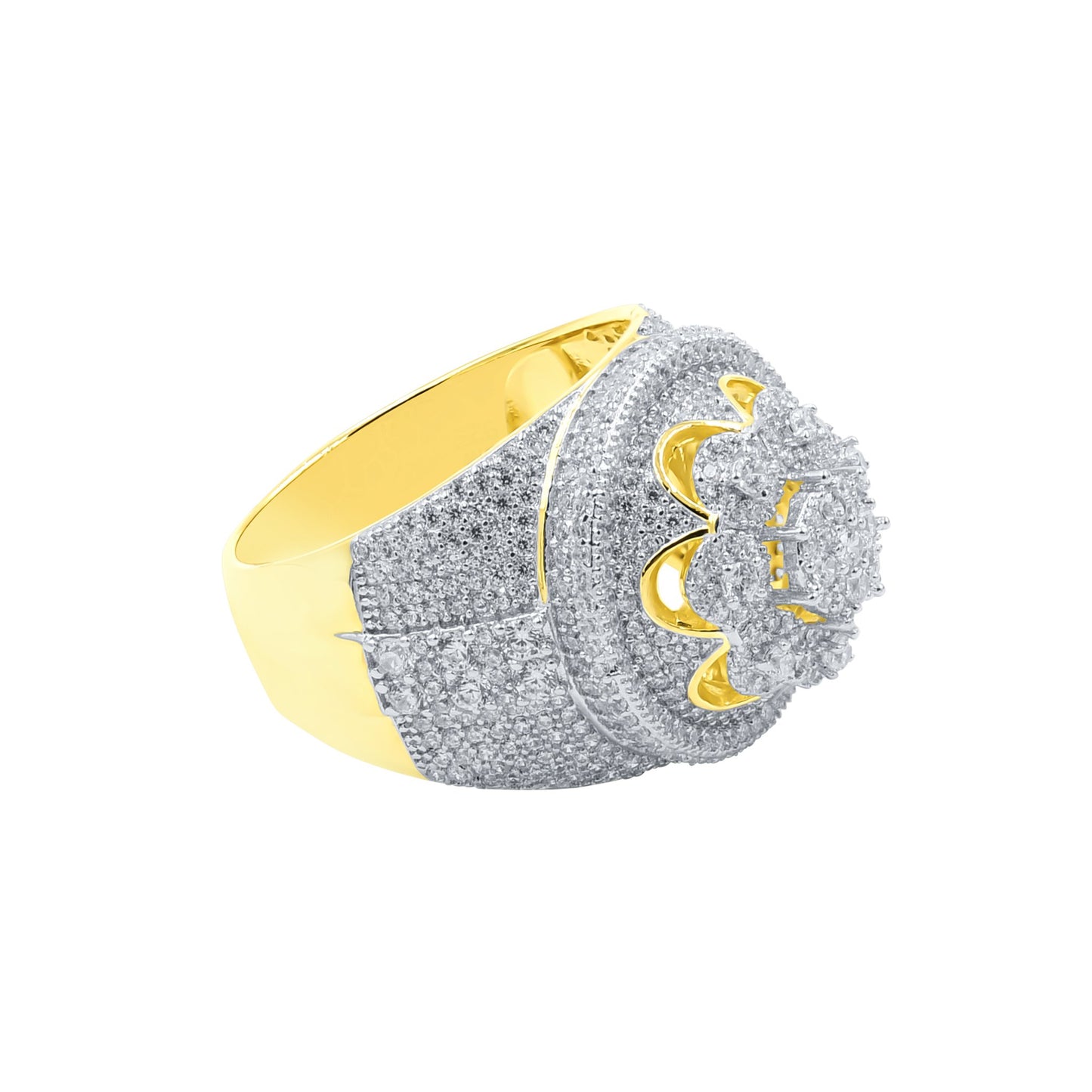 LA FLORAL RING // ICED OUT YELLOW GOLD