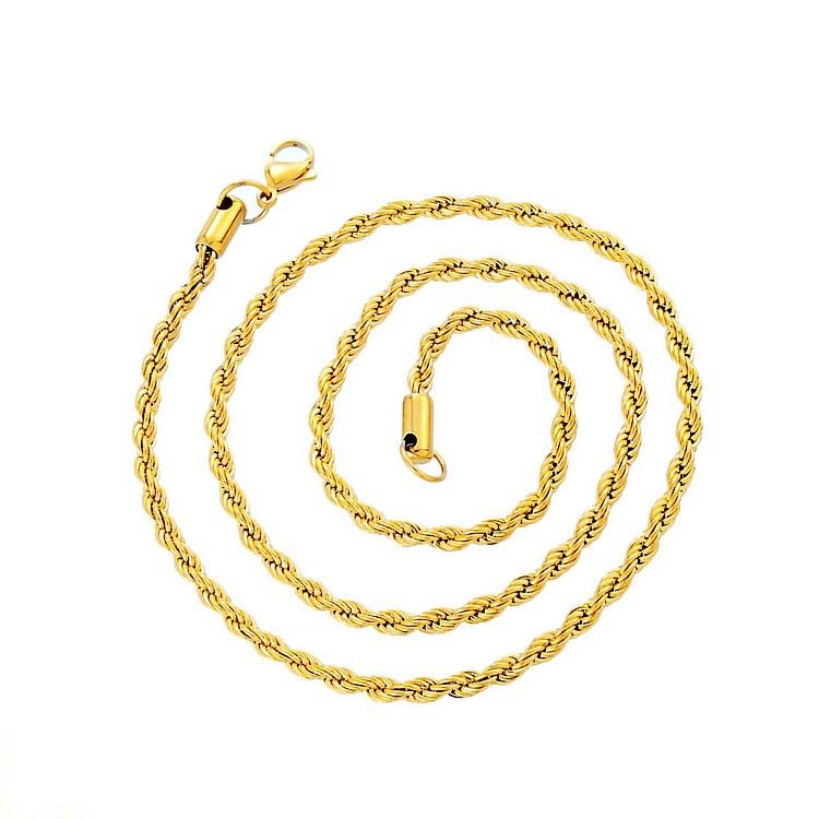 3MM ROPE CHAIN IN YELLOW GOLD