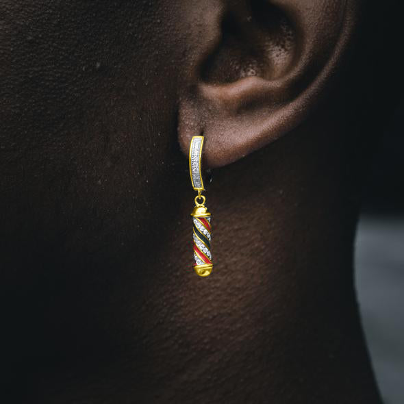 THE SHOP DANGLY HOOP EARRINGS IN YELLOW GOLD