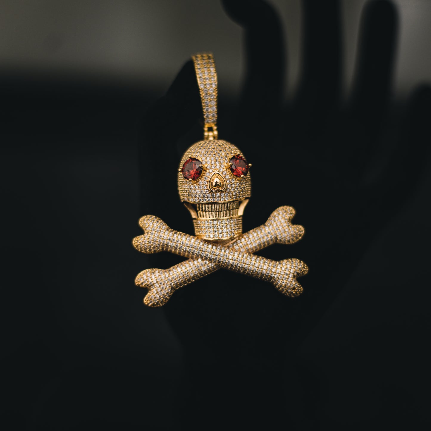 SKULL AND CROSSBONES PENDANT + CHAIN