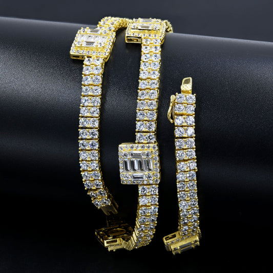 OPULENT ICED TENNIS CHAIN // YELLOW GOLD 14MM