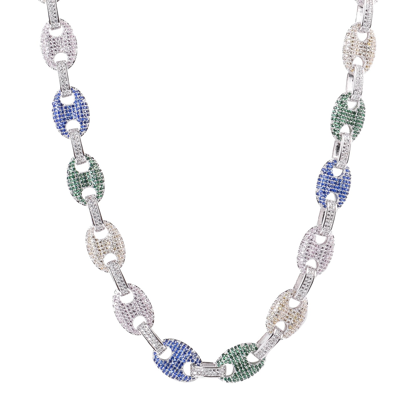 ICED OUT "WHALER" GUCCI LINK CHAIN // MULTICOLOR