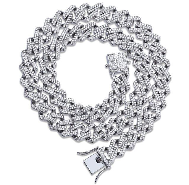 ICED OUT CUBAN CHAIN // WHITE GOLD 12MM