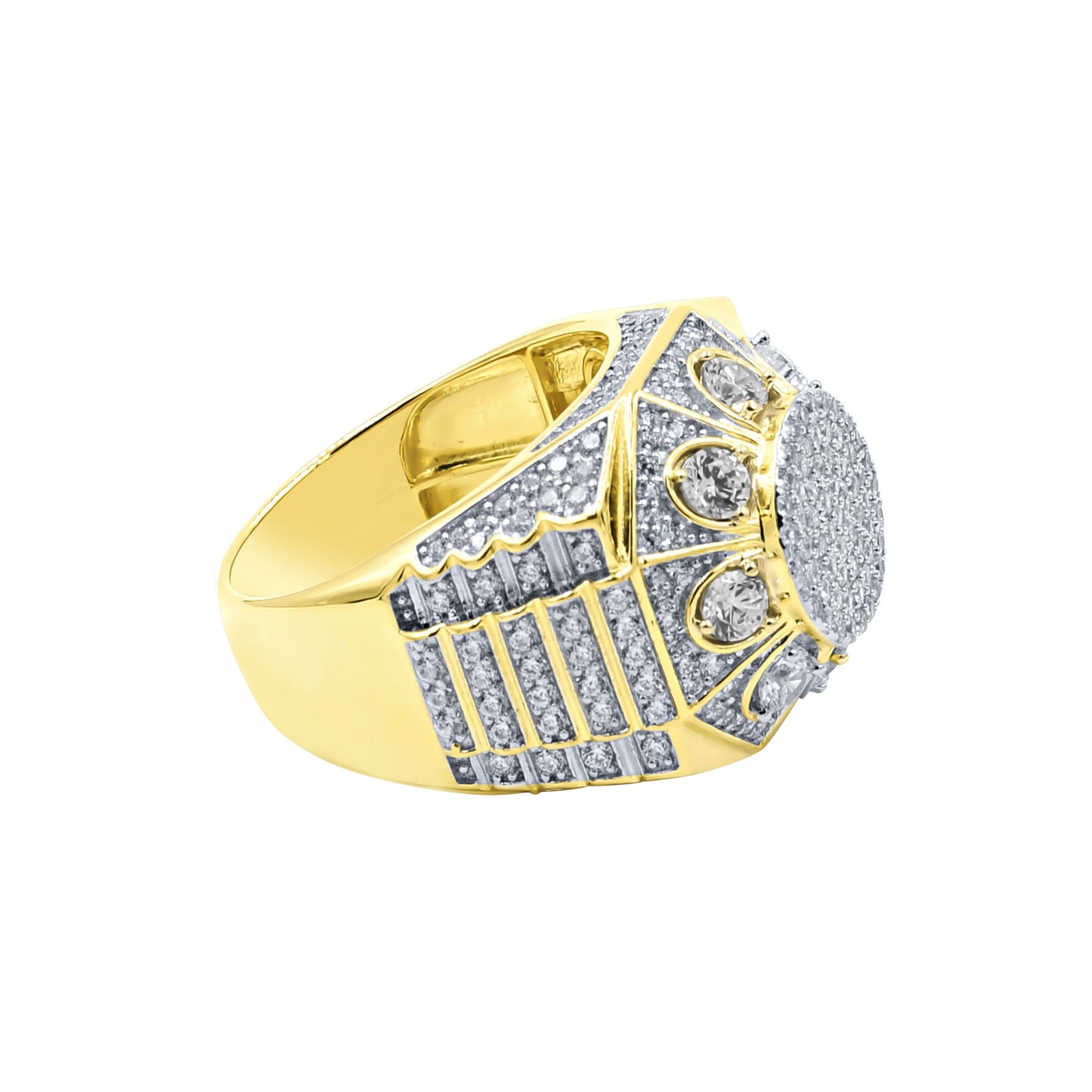 PENTAGON RING // ICED OUT YELLOW GOLD