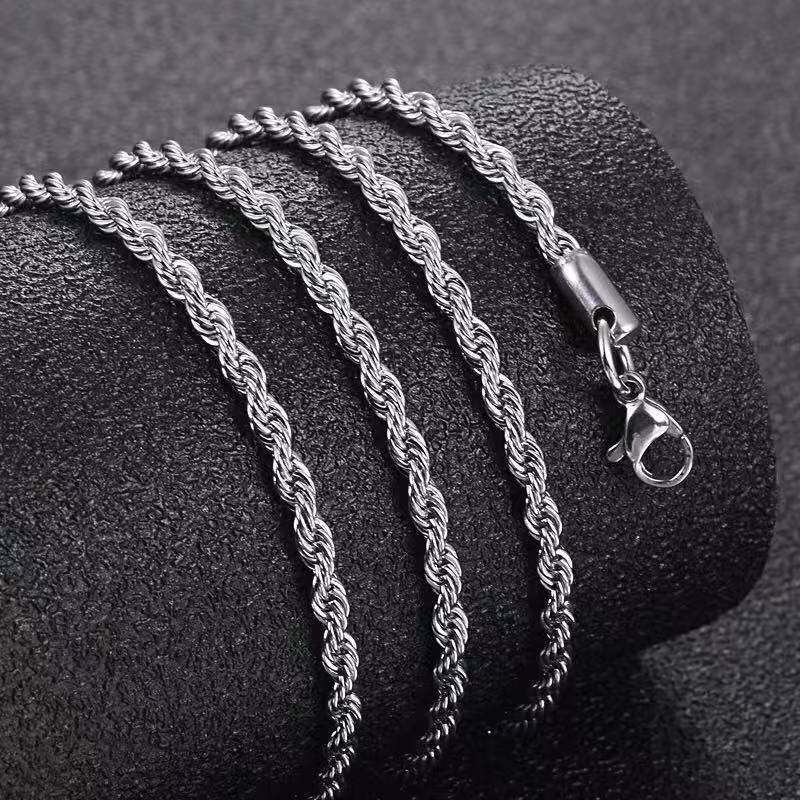3MM ROPE CHAIN IN WHITE GOLD