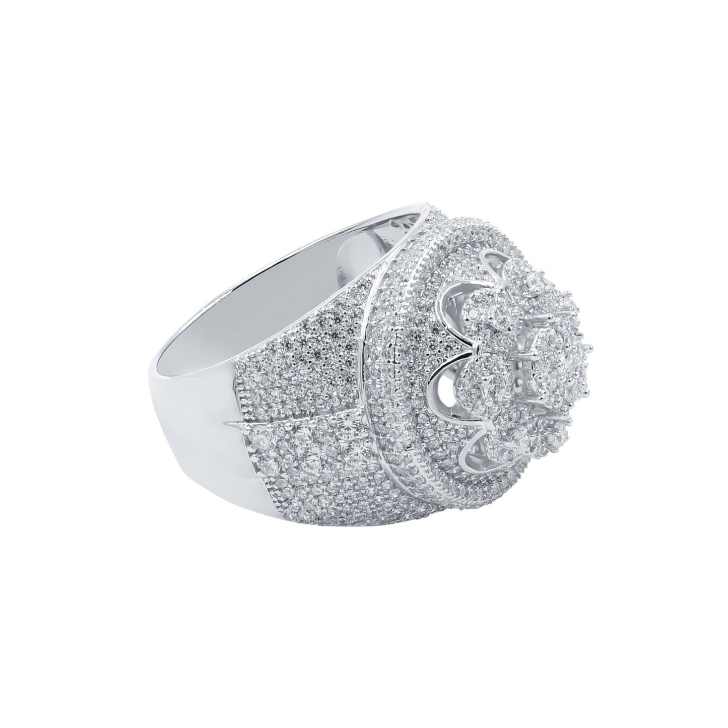 LA FLORAL RING // ICED OUT WHITE GOLD