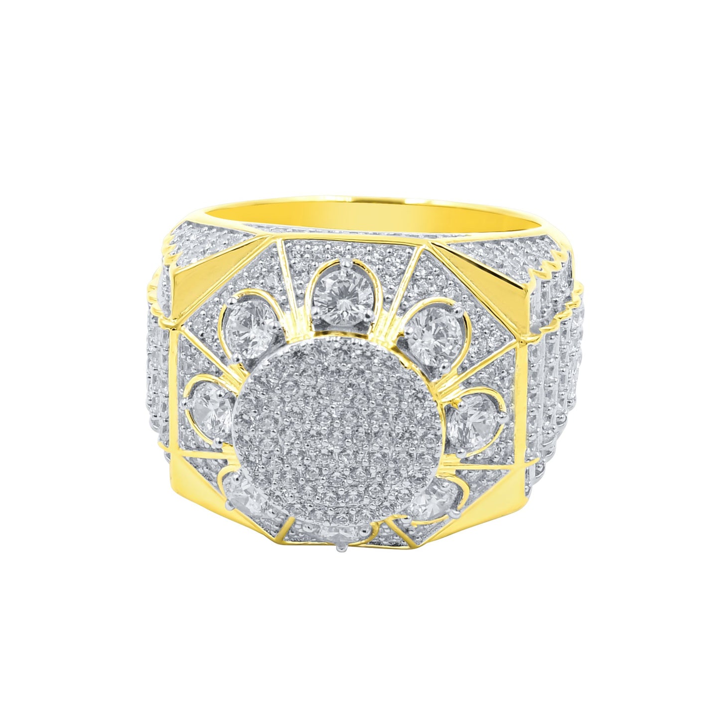 PENTAGON RING // ICED OUT YELLOW GOLD