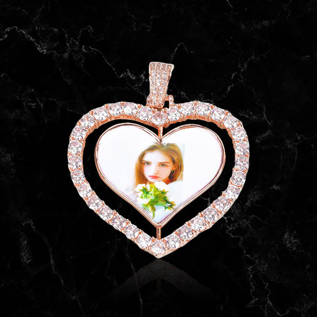 CUSTOM DOUBLE-SIDED ROTATING HEART PENDANT