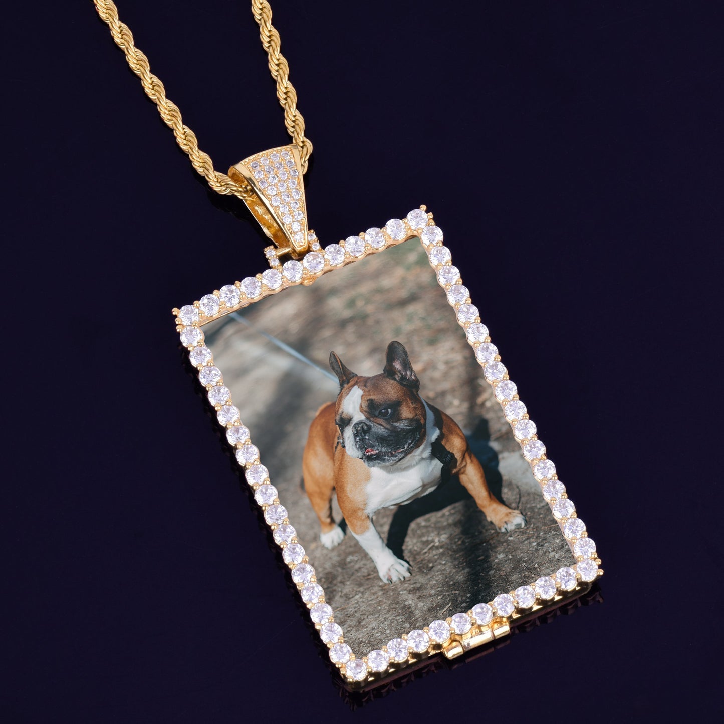 CUSTOM RECTANGULAR PHOTO PENDANT NECKLACE