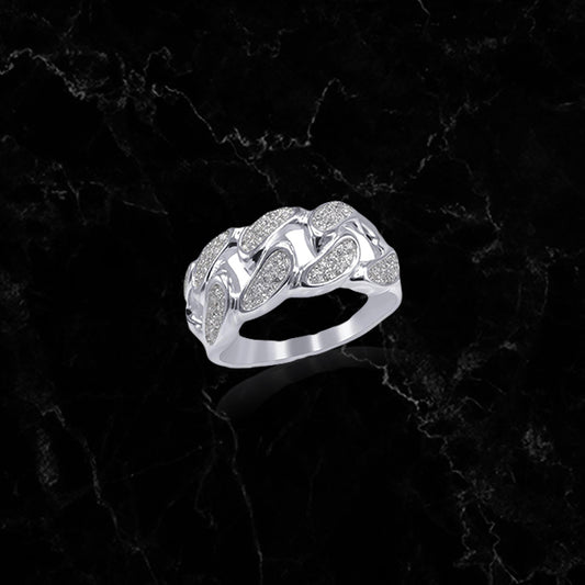 CUBAN RING // ICED OUT WHITE GOLD