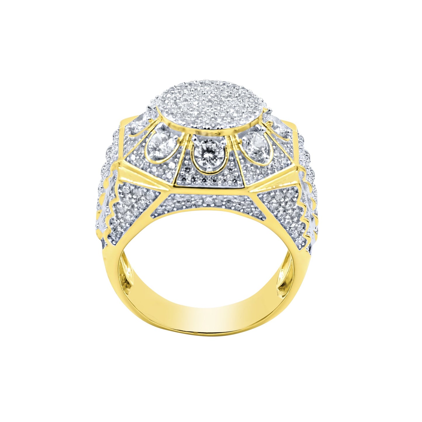 PENTAGON RING // ICED OUT YELLOW GOLD