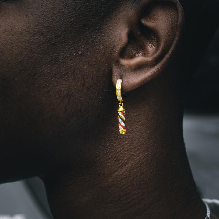 THE SHOP DANGLY HOOP EARRINGS IN YELLOW GOLD
