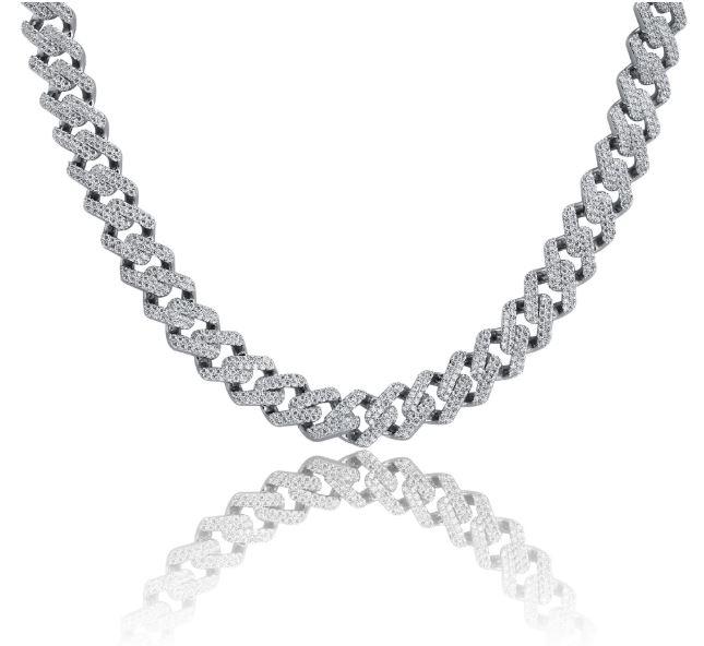 ICED OUT CUBAN CHAIN // WHITE GOLD 12MM