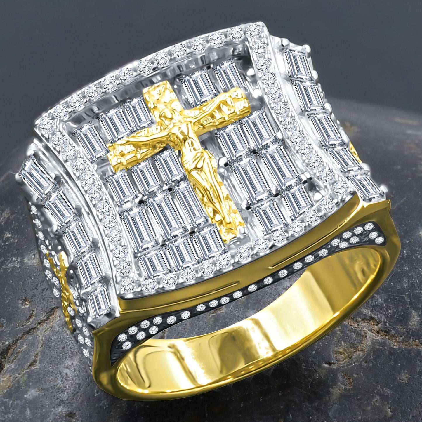JESUS HOLY RING // BAGUETTE YELLOW GOLD