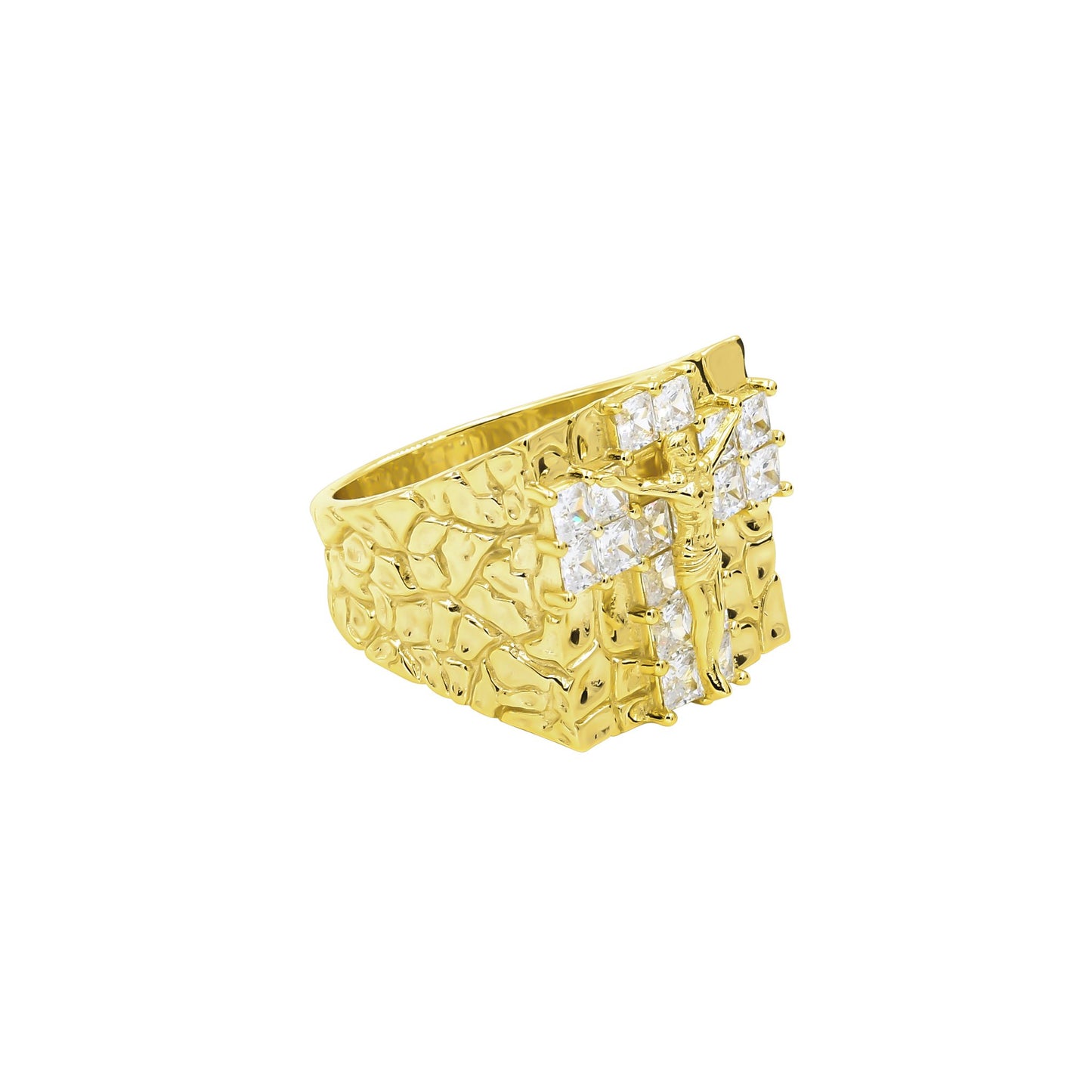 JESUS BEDDED RING // YELLOW GOLD