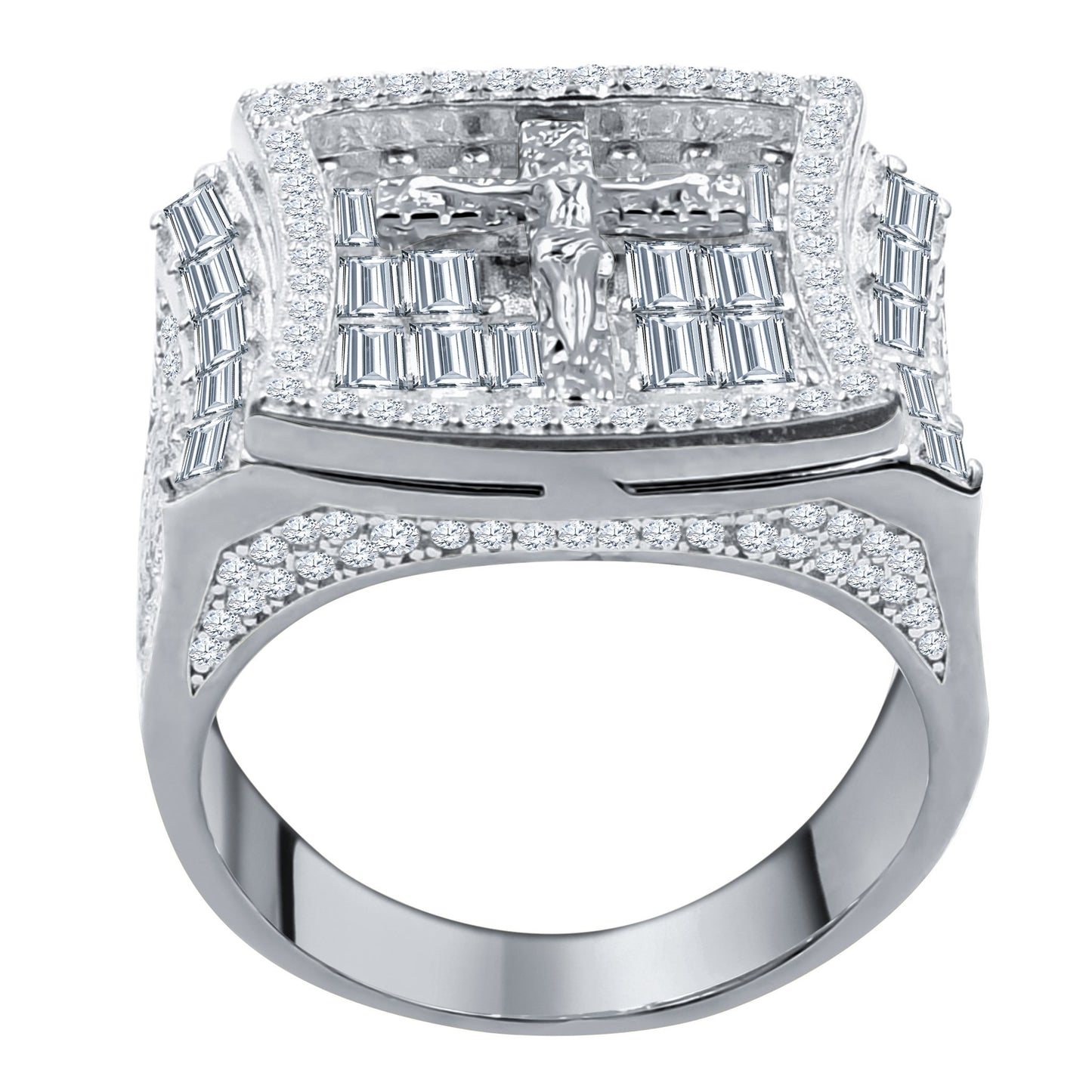 JESUS HOLY RING // BAGUETTE WHITE GOLD