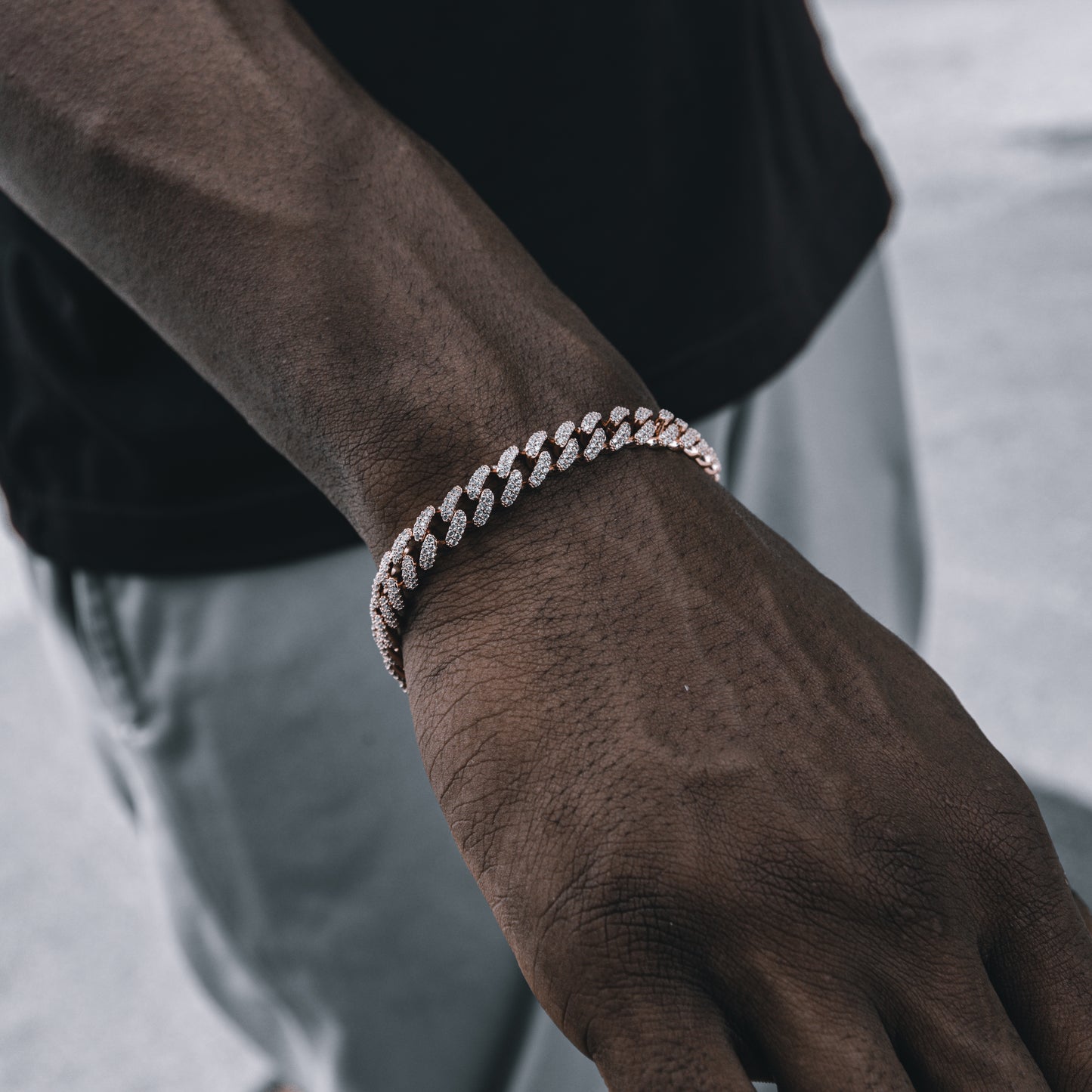 8MM ICED MIAMI CUBAN BRACELET IN ROSE GOLD
