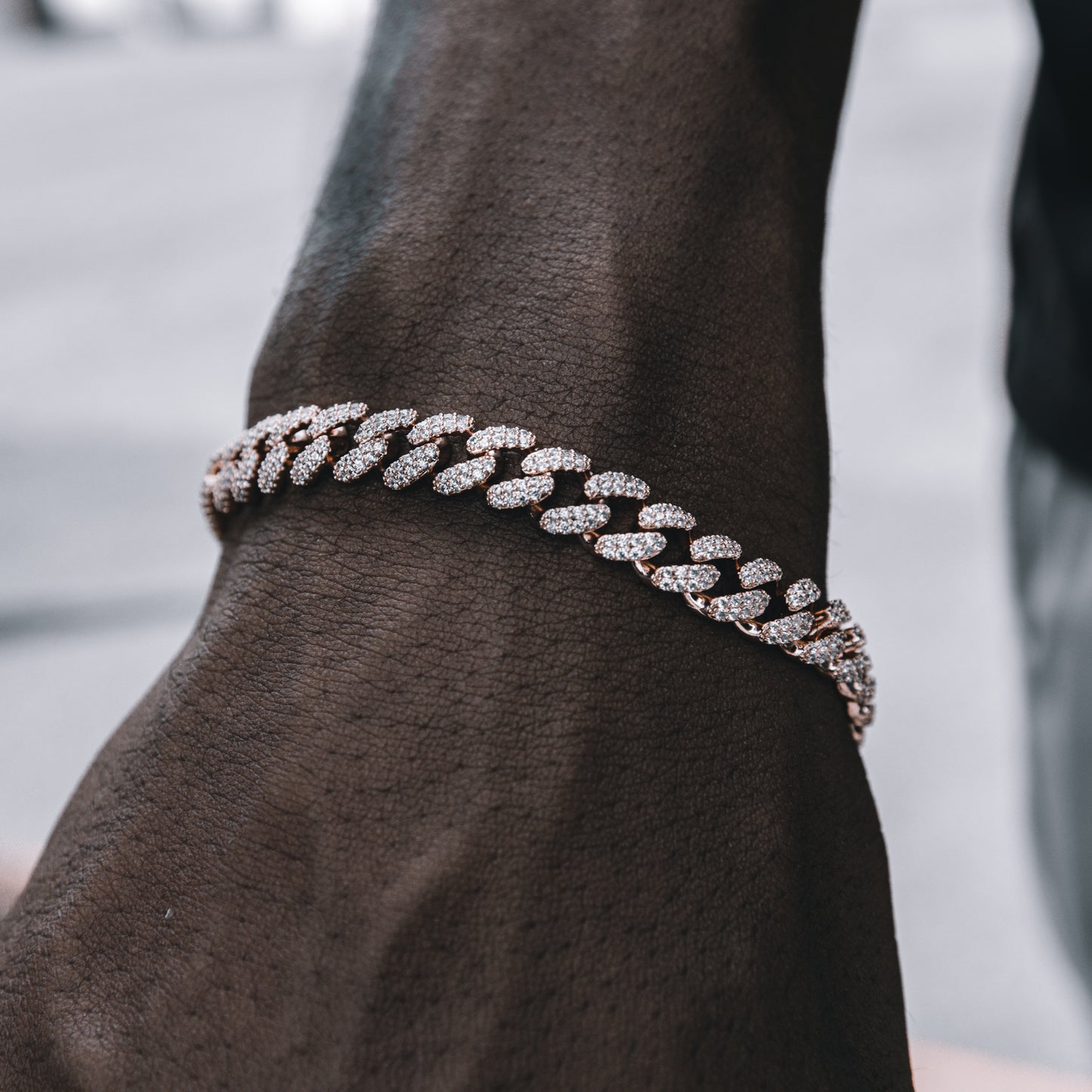 8MM ICED MIAMI CUBAN BRACELET IN ROSE GOLD