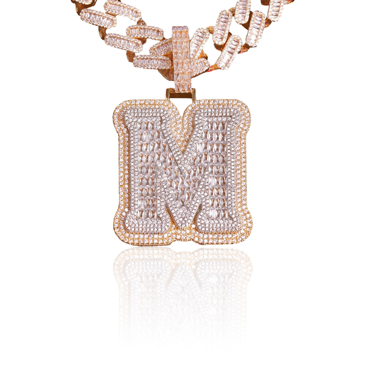 CUSTOM SINGLE INITIAL BAGUETTE PLATE PENDANT
