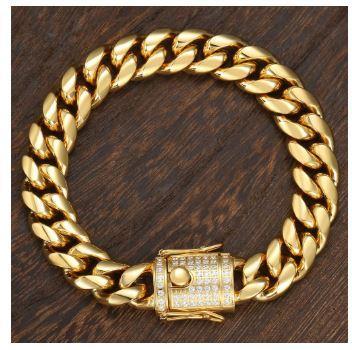 8MM PLAIN JANE CUBAN BRACELET IN YELLOW GOLD