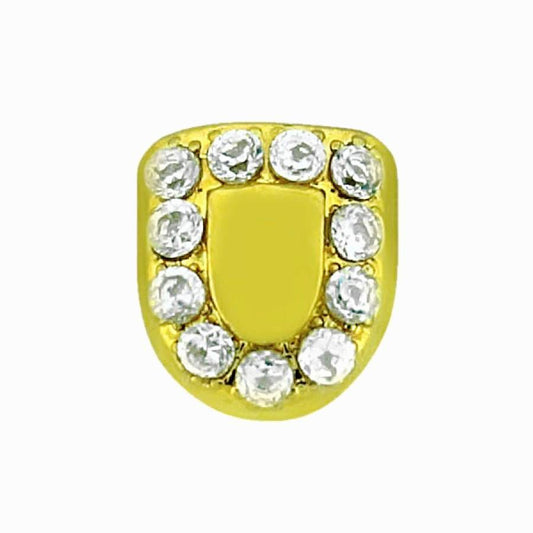 SINGLE TOOTH ROUND CUT GRILLZ IN YELLOW GOLD
