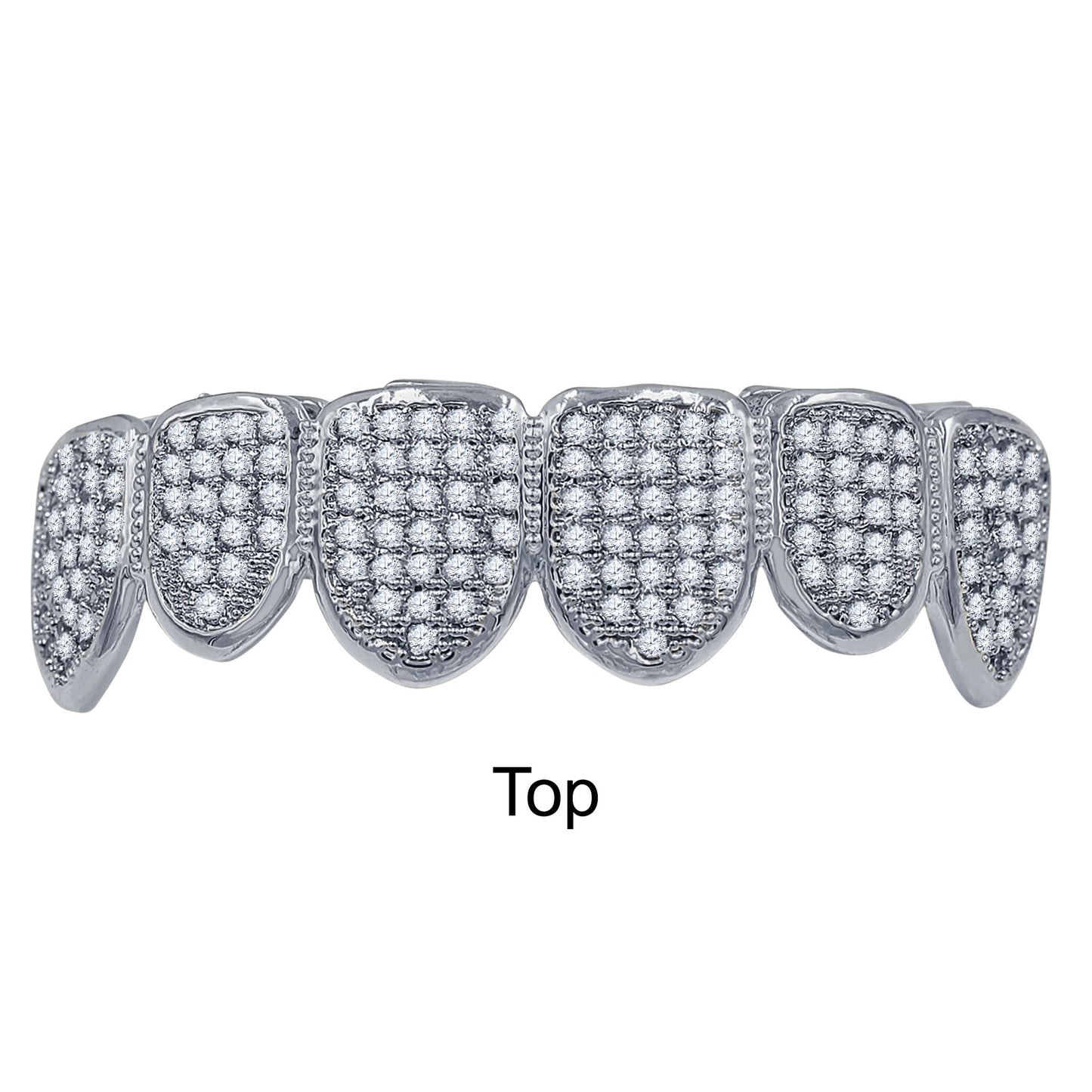 OG ESSENTIAL ICED GRILLZ IN WHITE GOLD
