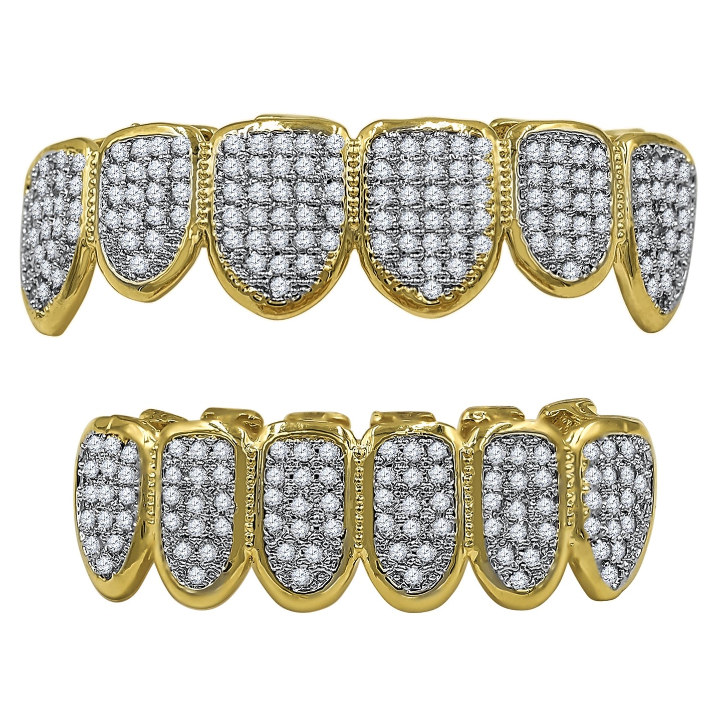 OG ICED FANG GRILLZ IN YELLOW GOLD