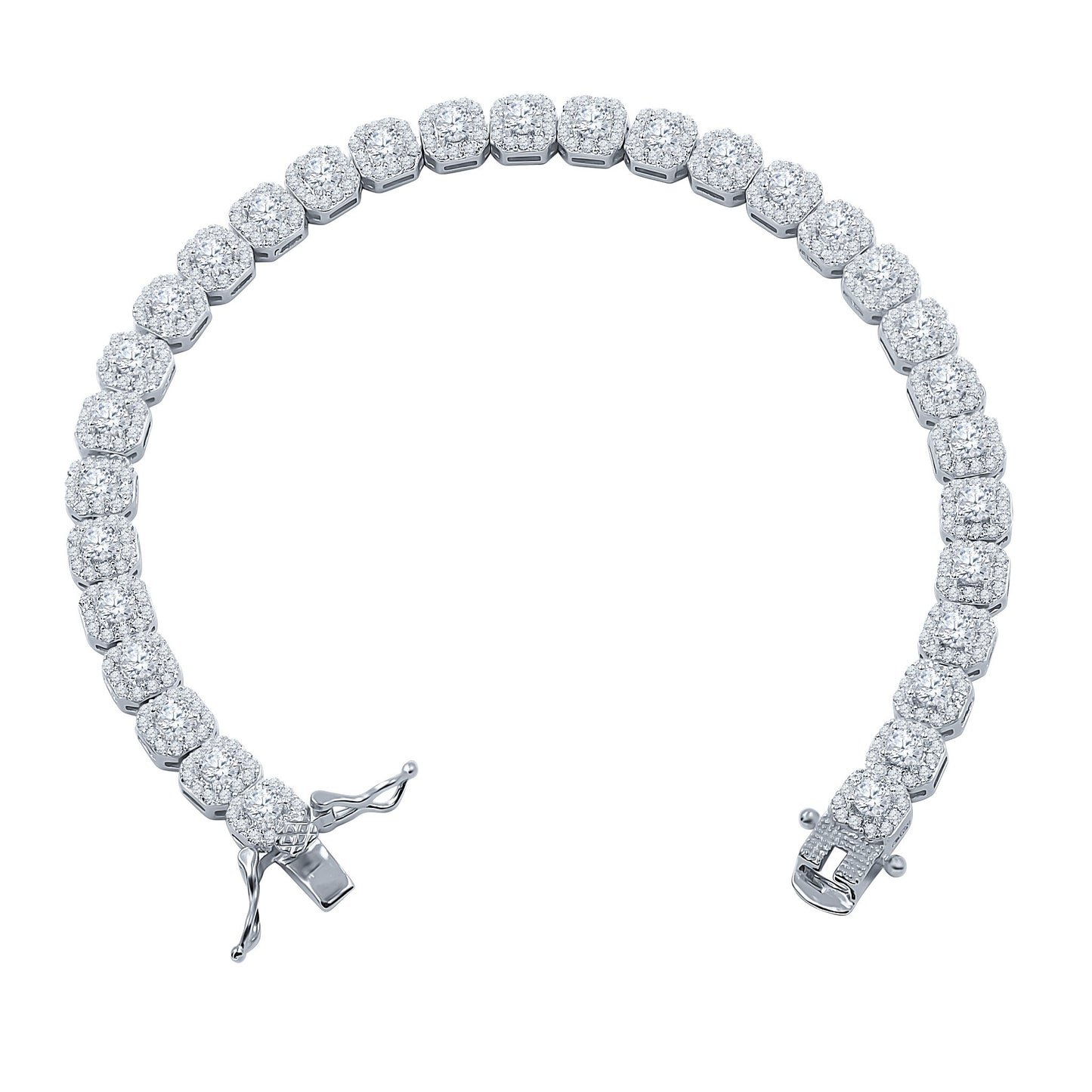 SQUARE CUT CLUSTER TENNIS BRACELET // 5MM