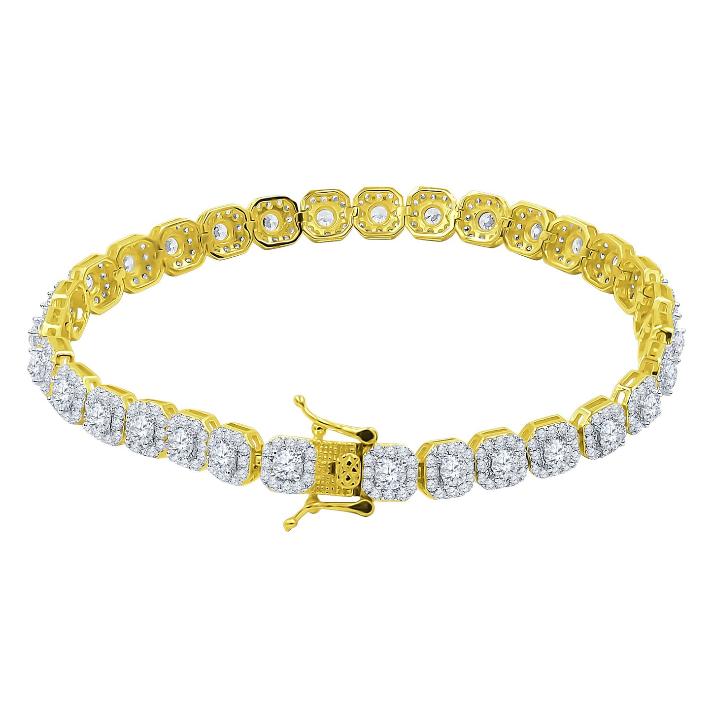 SQUARE CUT CLUSTER TENNIS BRACELET // 5MM