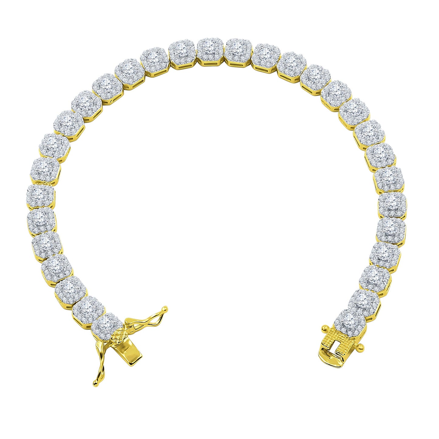 SQUARE CUT CLUSTER TENNIS BRACELET // 5MM