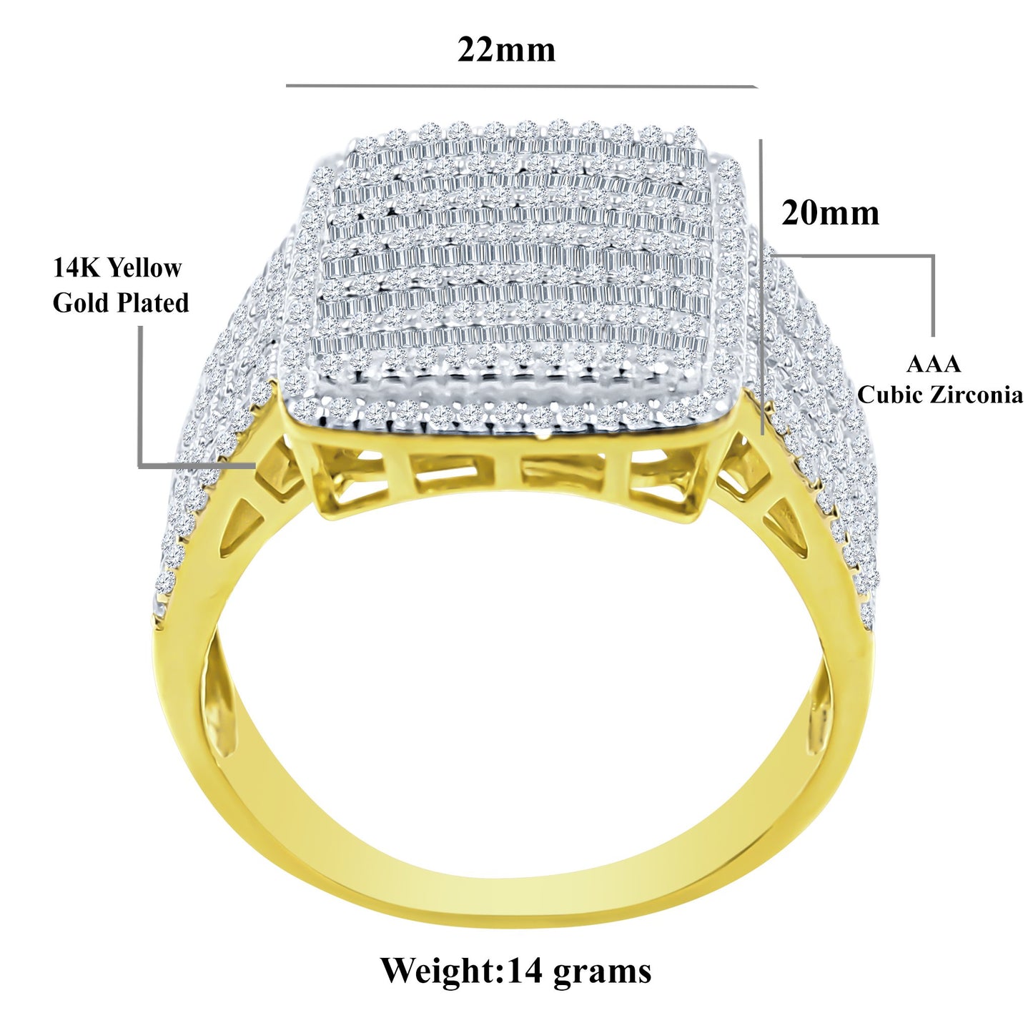 MICRO STONE RING // ICED OUT YELLOW GOLD