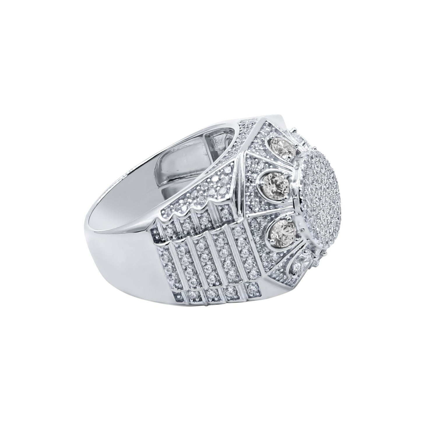 PENTAGON RING // ICED OUT WHITE GOLD