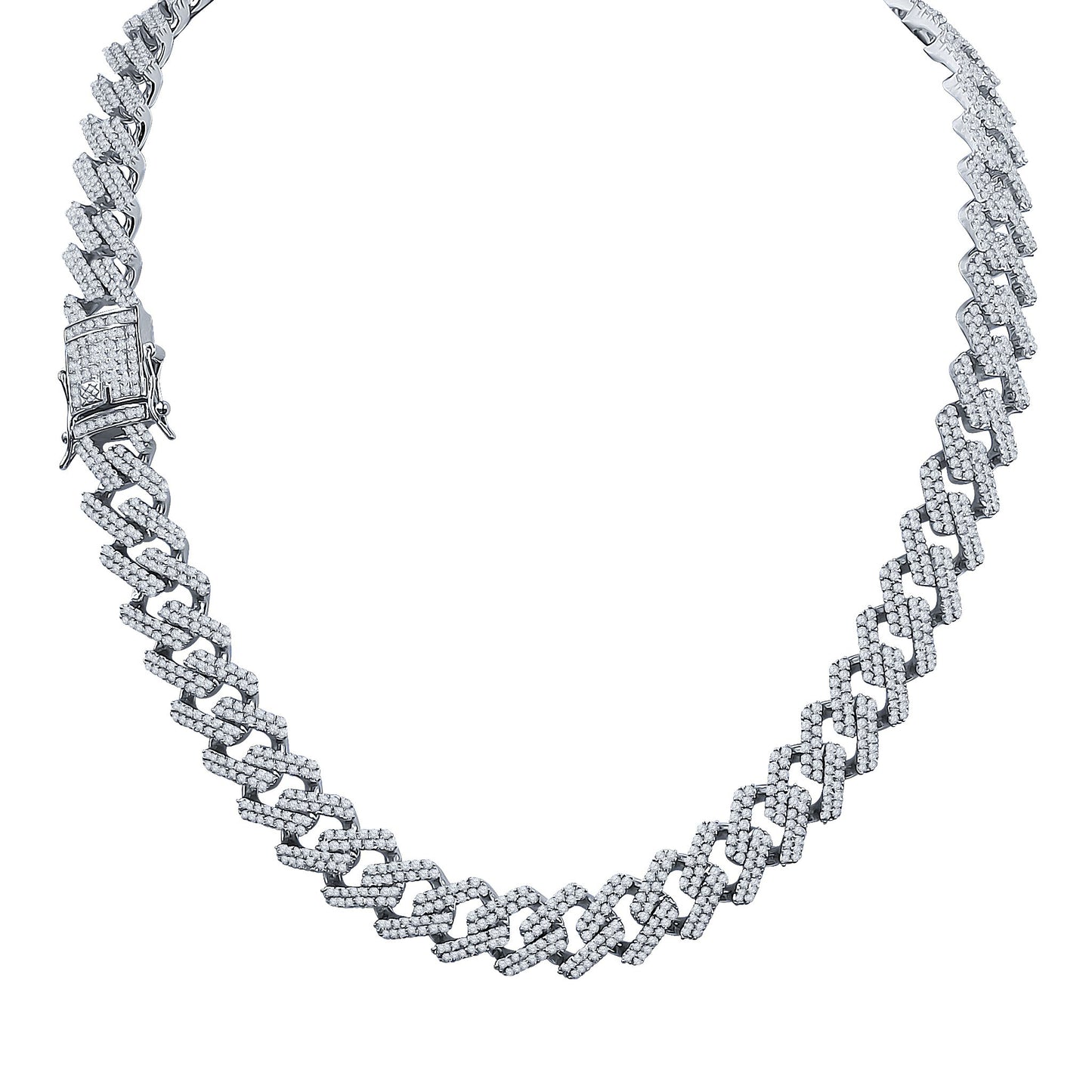 12MM ICED SPRINTER CUBAN CHAIN IN WHITE GOLD