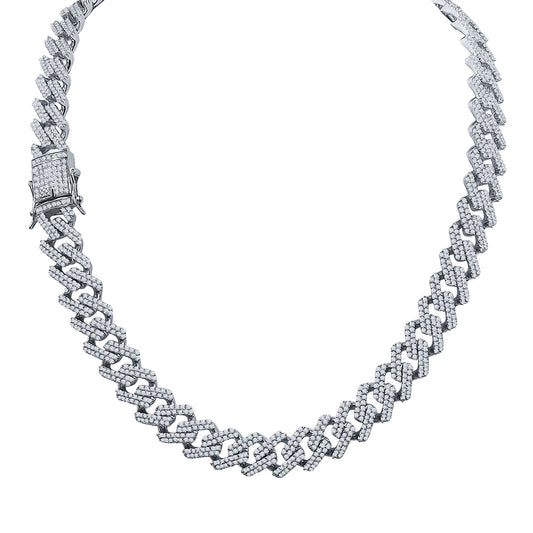 12MM ICED SPRINTER CUBAN CHAIN IN WHITE GOLD