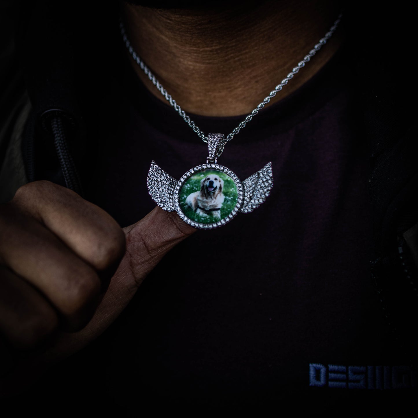 THE HIGH FLYER // WINGS PHOTO PENDANT is an essential piece to add to your collection to remember an OG in your life...5x Plated with Solid 18k Gold x Diamonds, this custom photo pendant has a breathtaking luster for a price that you simply can't find anywhere else. Stop Settling and Shop OG.