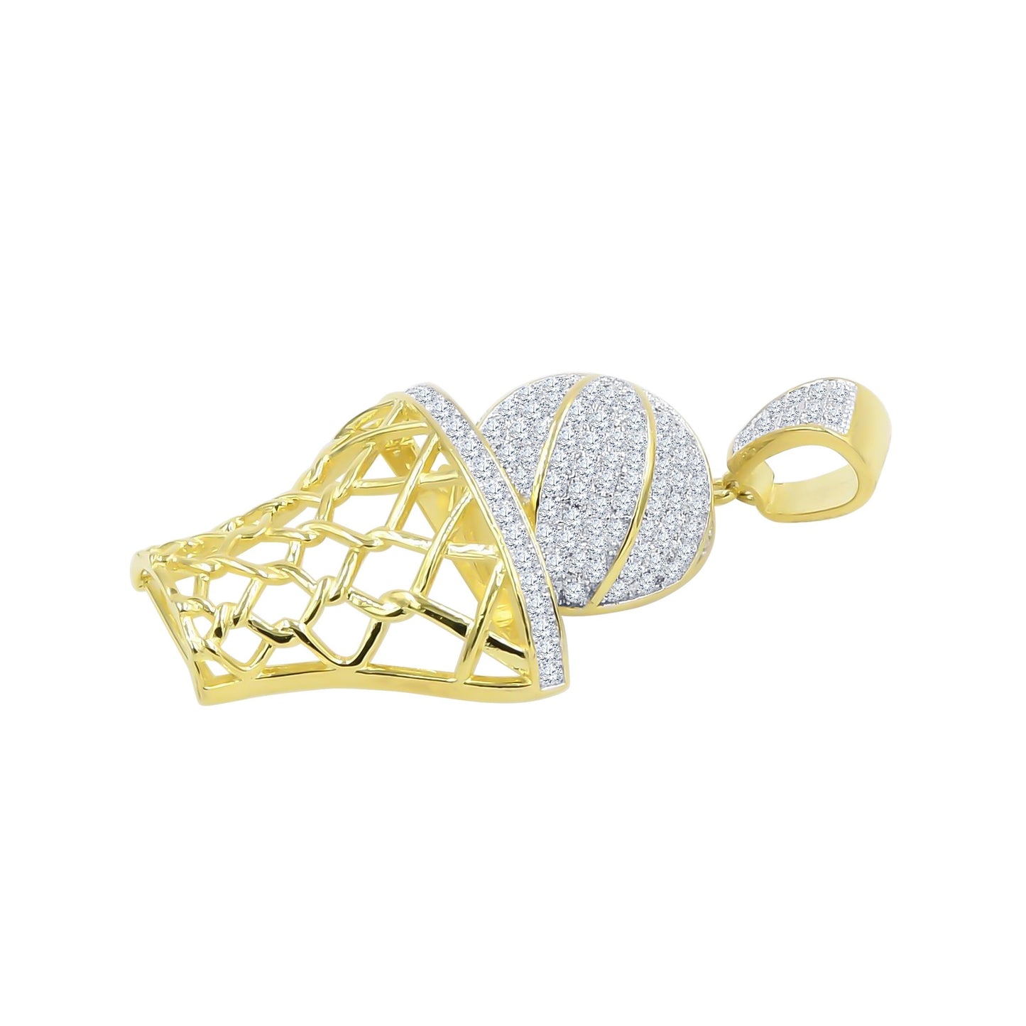 ICED OUT HOOPER PENDANT // YELLOW GOLD