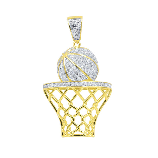 ICED OUT HOOPER PENDANT // YELLOW GOLD