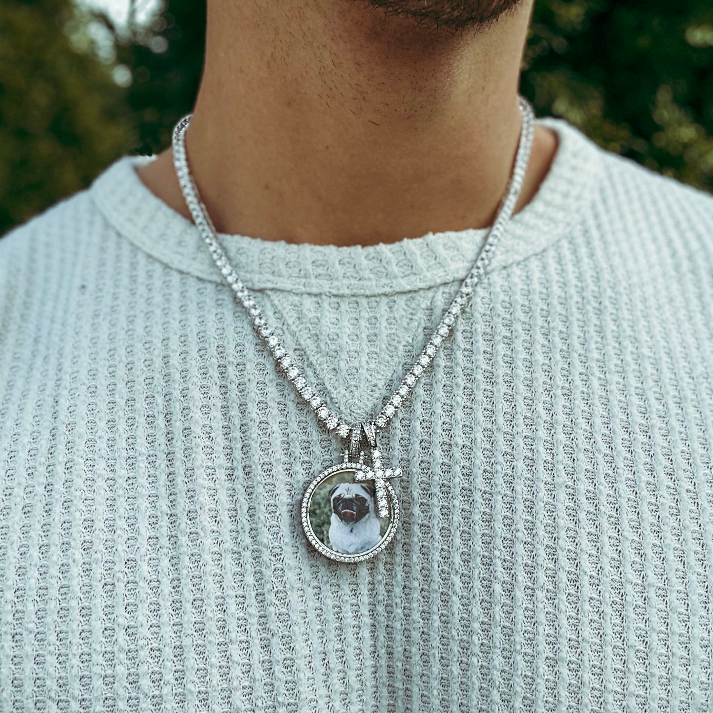 SMALL CUSTOM PHOTO MEDALLION + CHAIN