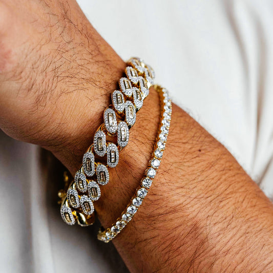 ICED OUT BAGUETTE BRACELET // 12MM