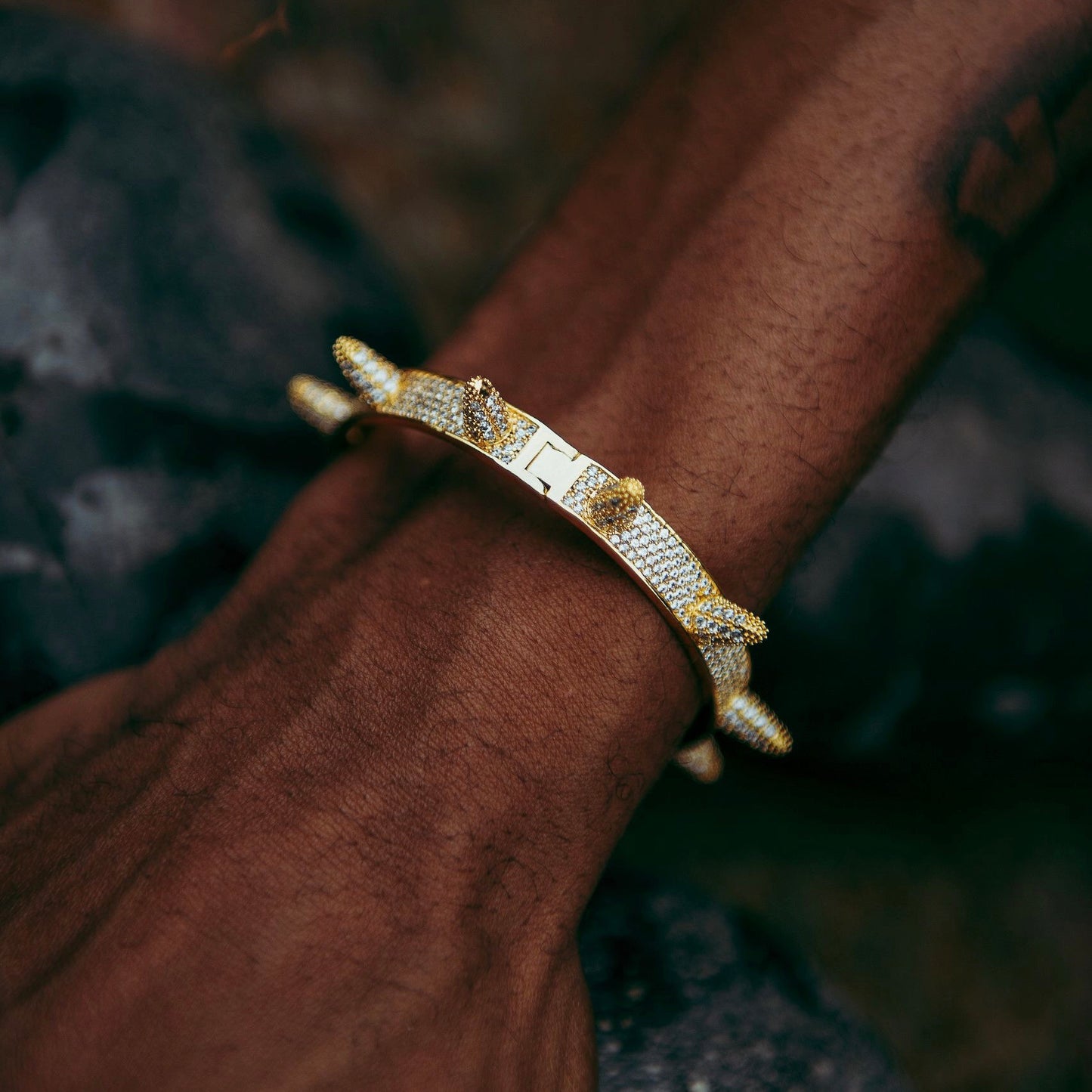 ICED SPIKED BANGLE BRACELET