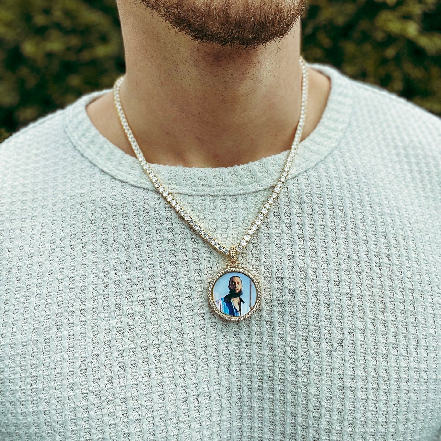 SMALL CUSTOM PHOTO MEDALLION + CHAIN