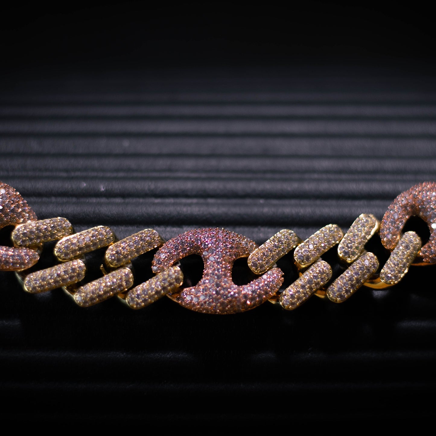 THE CUBAN X CHAIN // YELLOW X ROSE GOLD 18MM